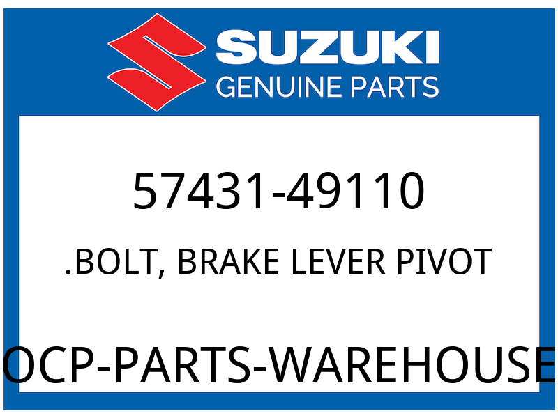 Suzuki OEM Part 57431-49110 .BOLT,LEVER