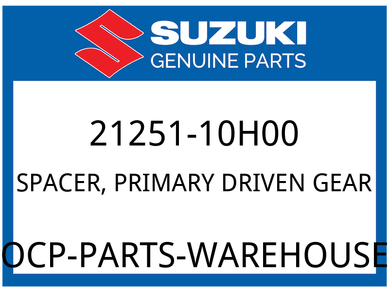 Suzuki OEM Part 21251-10H00 SPACER,PRIMARY DRIVEN GEAR (N