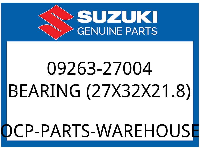 Suzuki OEM Part 09263-27004 BEARING, PRIMARY DRIVEN