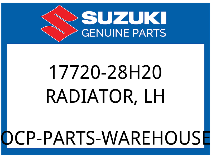 Suzuki OEM Part 17720-28H20 RADIATOR, LH