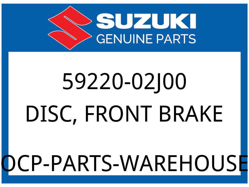Suzuki OEM Part 59220-02J00 DISC, FRONT BRAKE