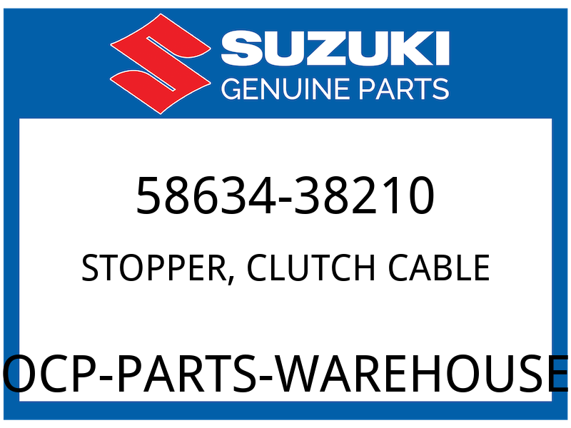 Suzuki OEM Part 58634-38210 STOPPER, CLUTCH CABLE