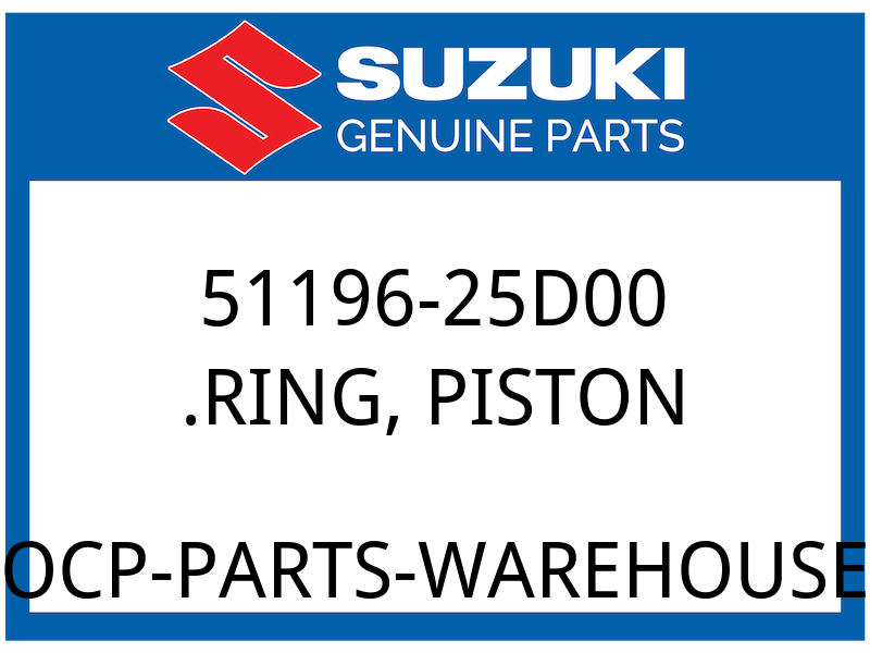 Suzuki OEM Part 51196-25D00 RING, PISTON