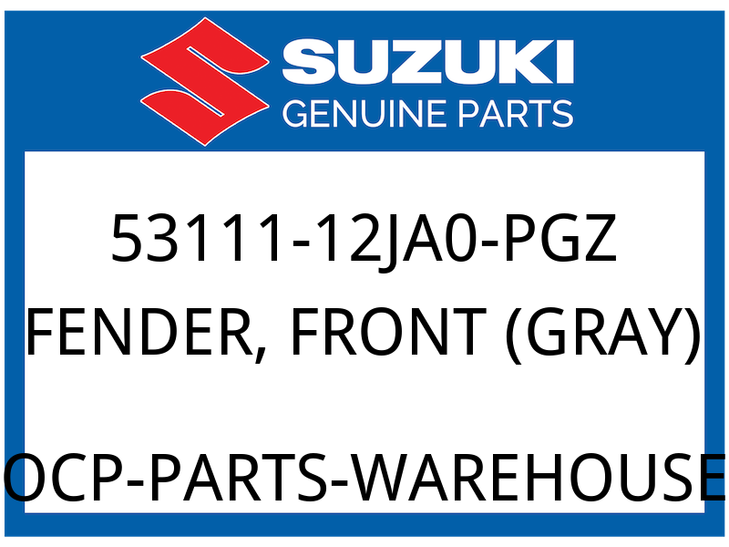 Suzuki OEM Part 53111-12JA0-PGZ FENDER, FRONT (GRAY)