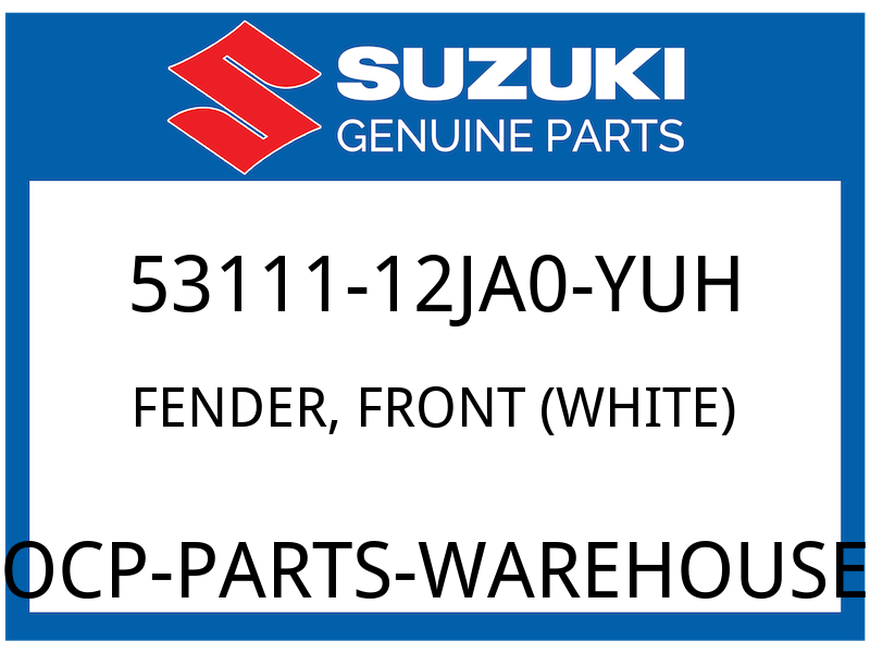 Suzuki OEM Part 53111-12JA0-YUH FENDER,FRONT (WHITE)