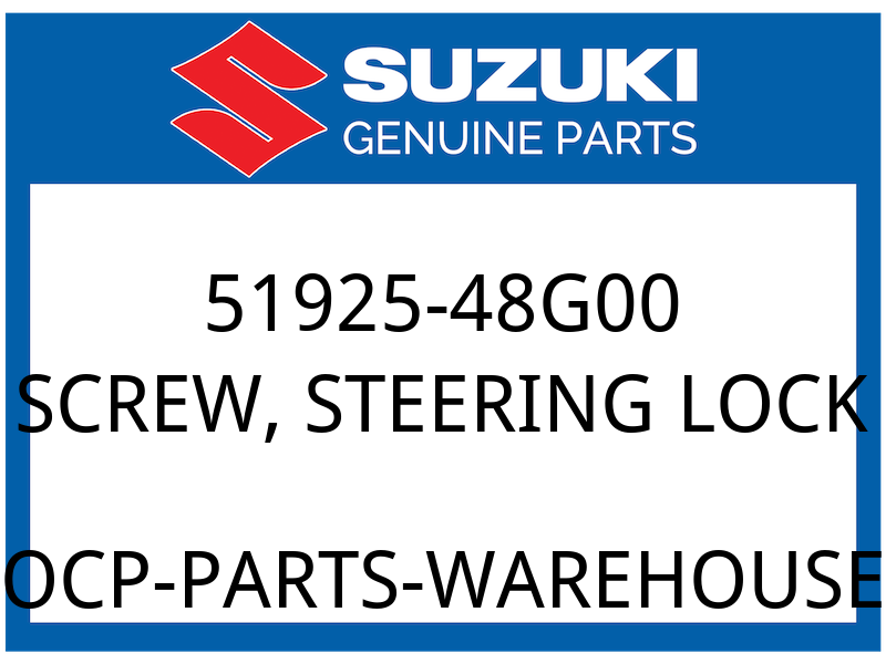 Suzuki OEM Part 51925-48G00 SCREW,STEERING LOCK