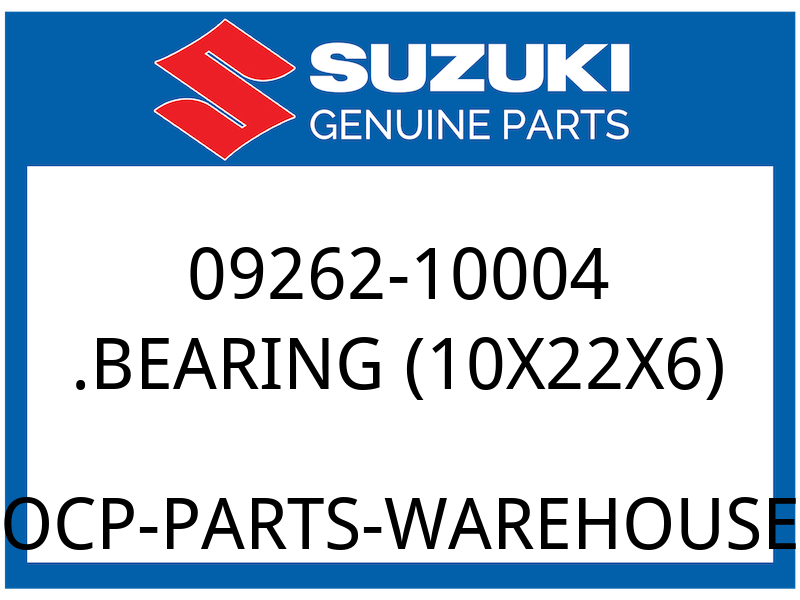 Suzuki OEM Part 09262-10004 BEARING, INNER