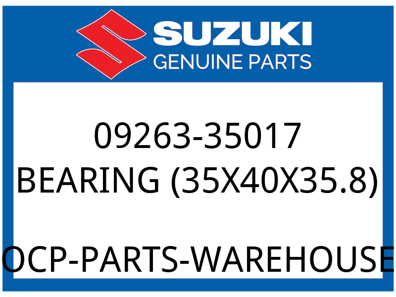Suzuki OEM Part 09263-35017 BEARING, PRIMARY DRIVEN GEAR