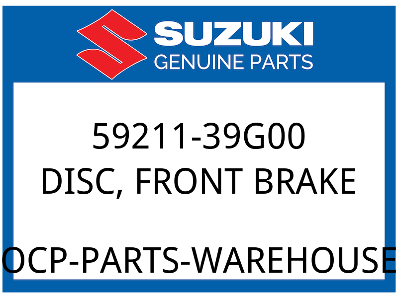 Suzuki OEM Part 59211-39G00 DISC, FRONT BRAKE