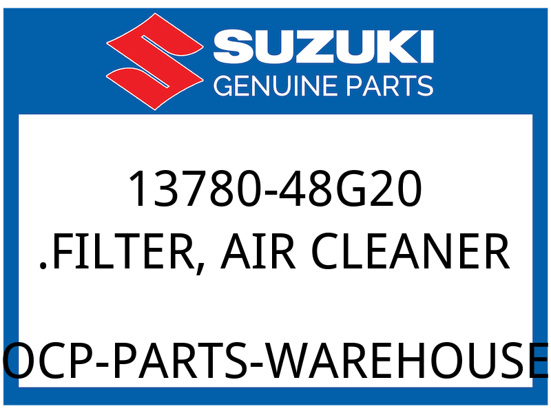 Suzuki OEM Part 13780-48G20 FILTER, AIR CLEANER