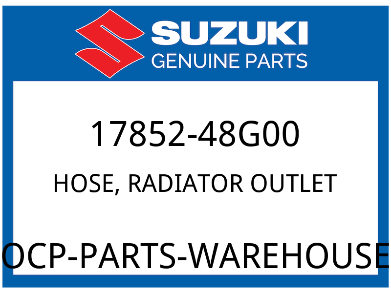 Suzuki OEM Part 17852-48G00 HOSE,RADIATOR OUTLET