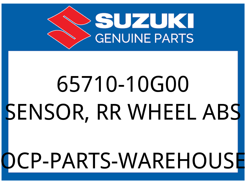Suzuki OEM Part 65710-10G00 SENSOR, RR WHEEL ABS