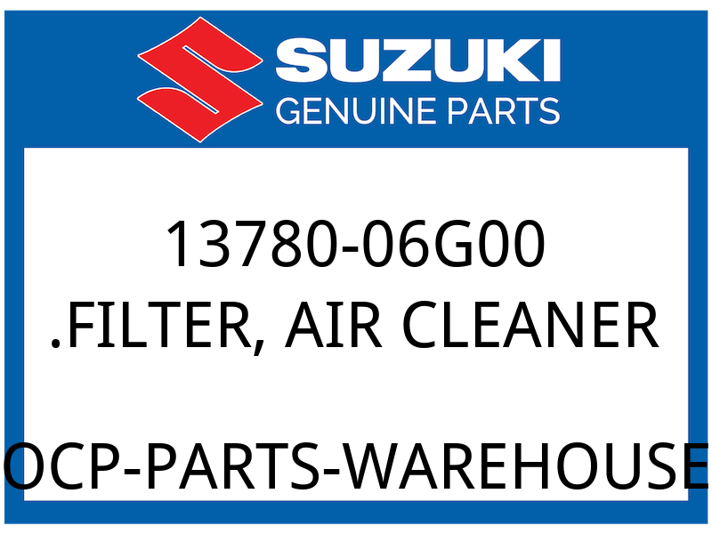 Suzuki OEM Part 13780-06G00 FILTER, AIR CLEANER
