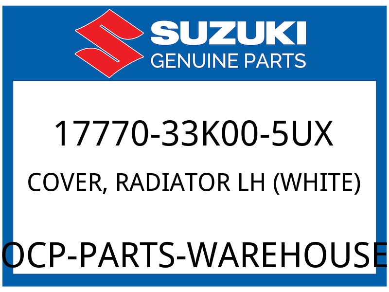 Suzuki OEM Part 17770-33K00-5UX COVER