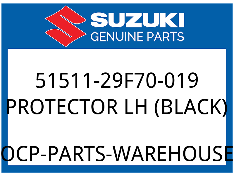 Suzuki OEM Part 51511-29F70-019 PROTECTOR FR FORK L (BLACK)