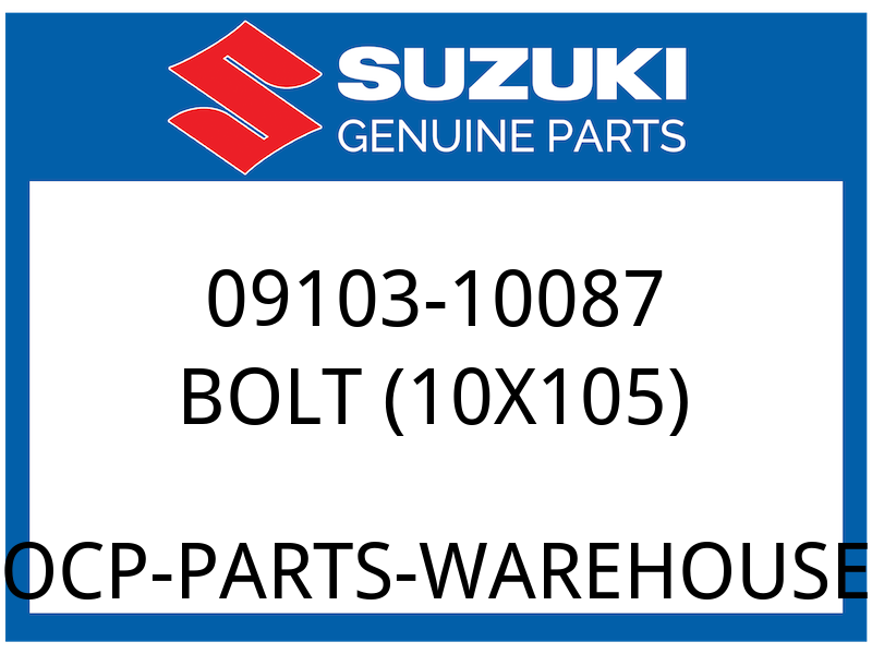 Suzuki OEM Part 09103-10087 BOLT, NO.1