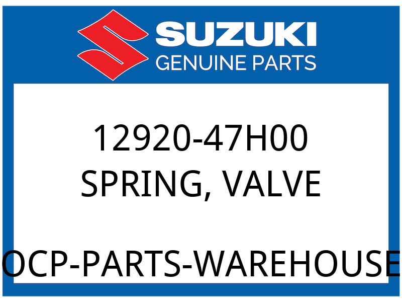 Suzuki OEM Part 12920-47H00 SPRING, VALVE