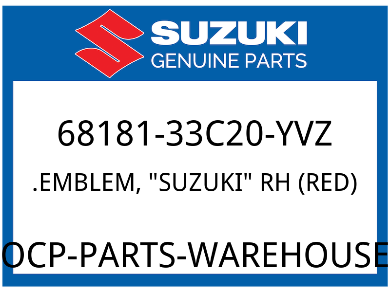 Suzuki OEM Part 68181-33C20-YVZ EMBLEM (RED)