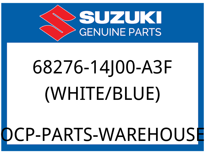 Suzuki OEM Part 68276-14J00-A3F TAPE, INTAKE PIPE LH (WHITE/BLUE)