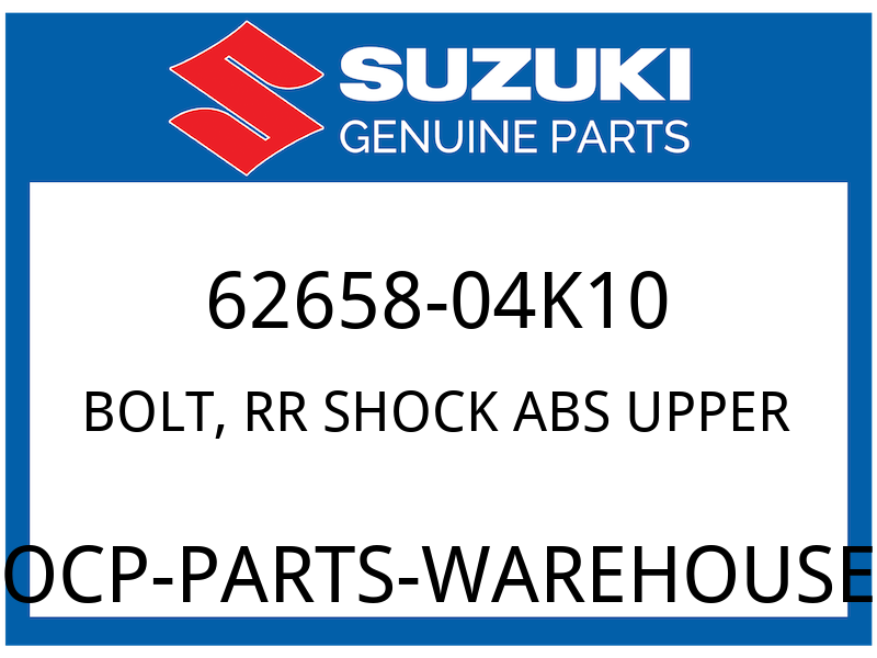 Suzuki OEM Part 62658-04K10 BOLT,RR SHOCK ABS UPPER