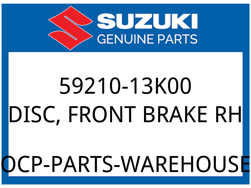 Suzuki OEM Part 59210-13K00 DISC, FRONT BRAKE RH