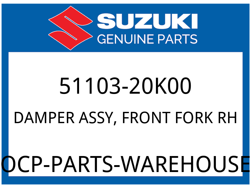 Suzuki OEM Part 51103-20K00 DAMPER ASSY, FRONT FORK RH