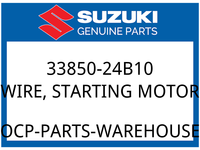 Suzuki OEM Part 33850-24B10 WIRE, STARTING MOTOR
