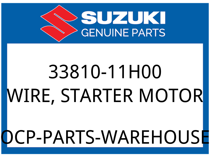 Suzuki OEM Part 33810-11H00 WIRE, STARTER MOTOR