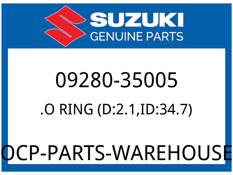 Suzuki OEM Part 09280-35005 O-RING (D:2.1, ID:34.7)