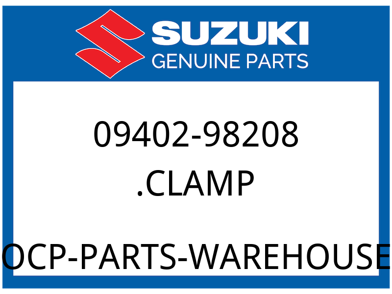 Suzuki OEM Part 09402-98208 CLAMP (CLEANER SIDE)