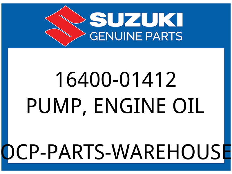 Suzuki OEM Part 16400-01412 PUMP, ENGINE OIL