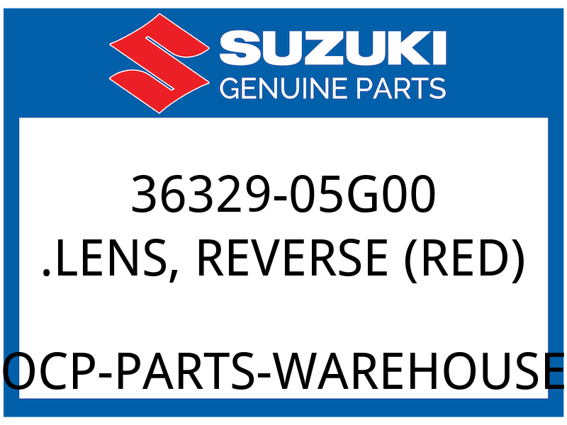 Suzuki OEM Part 36329-05G00 LENS, REVERSE (RED)