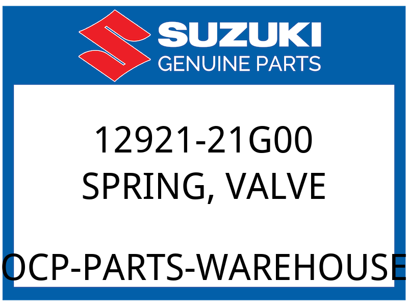 Suzuki OEM Part 12921-21G00 SPRING, VALVE
