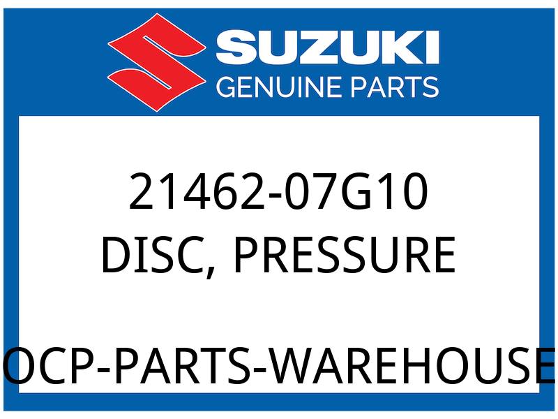 Suzuki OEM Part 21462-07G10 DISC, PRESSURE