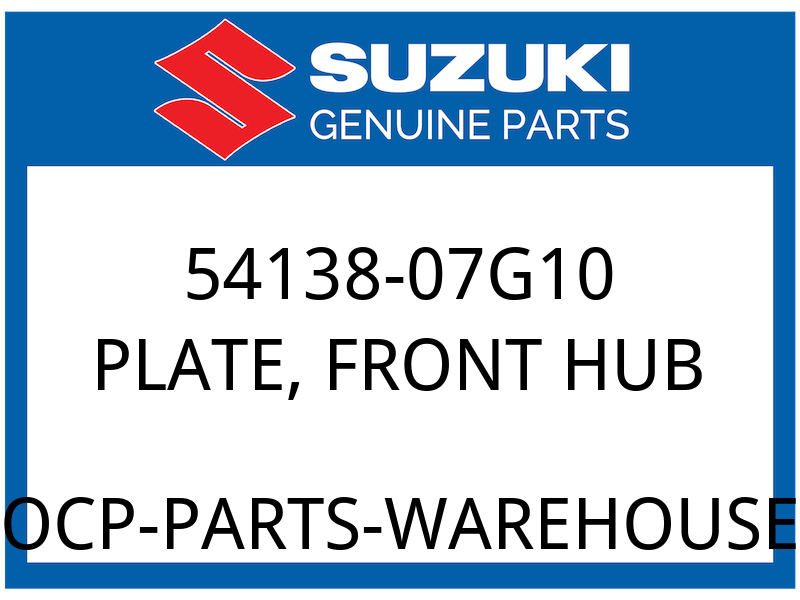 Suzuki OEM Part 54138-07G10 PLATE, FRONT HUB