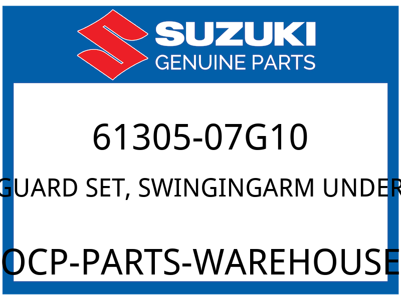 Suzuki OEM Part 61305-07G10 GUARD SET, SWINGINGARM UNDER