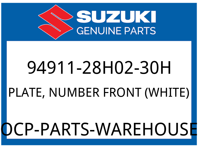 Suzuki OEM Part 94911-28H02-30H PLATE