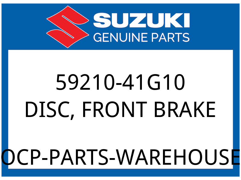 Suzuki OEM Part 59210-41G10 DISC, FRONT BRAKE