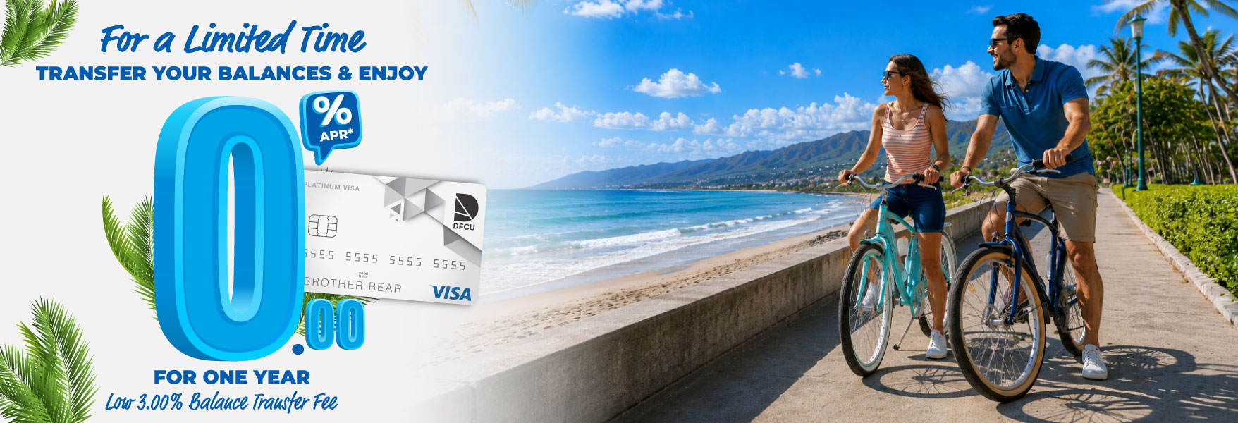 get one year of zero interest with an eligible DFCU visa