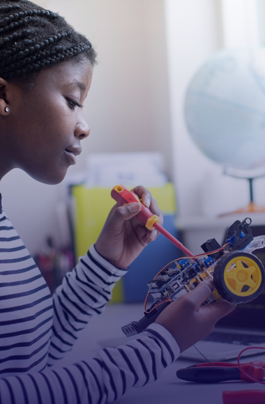 middle school robotics student