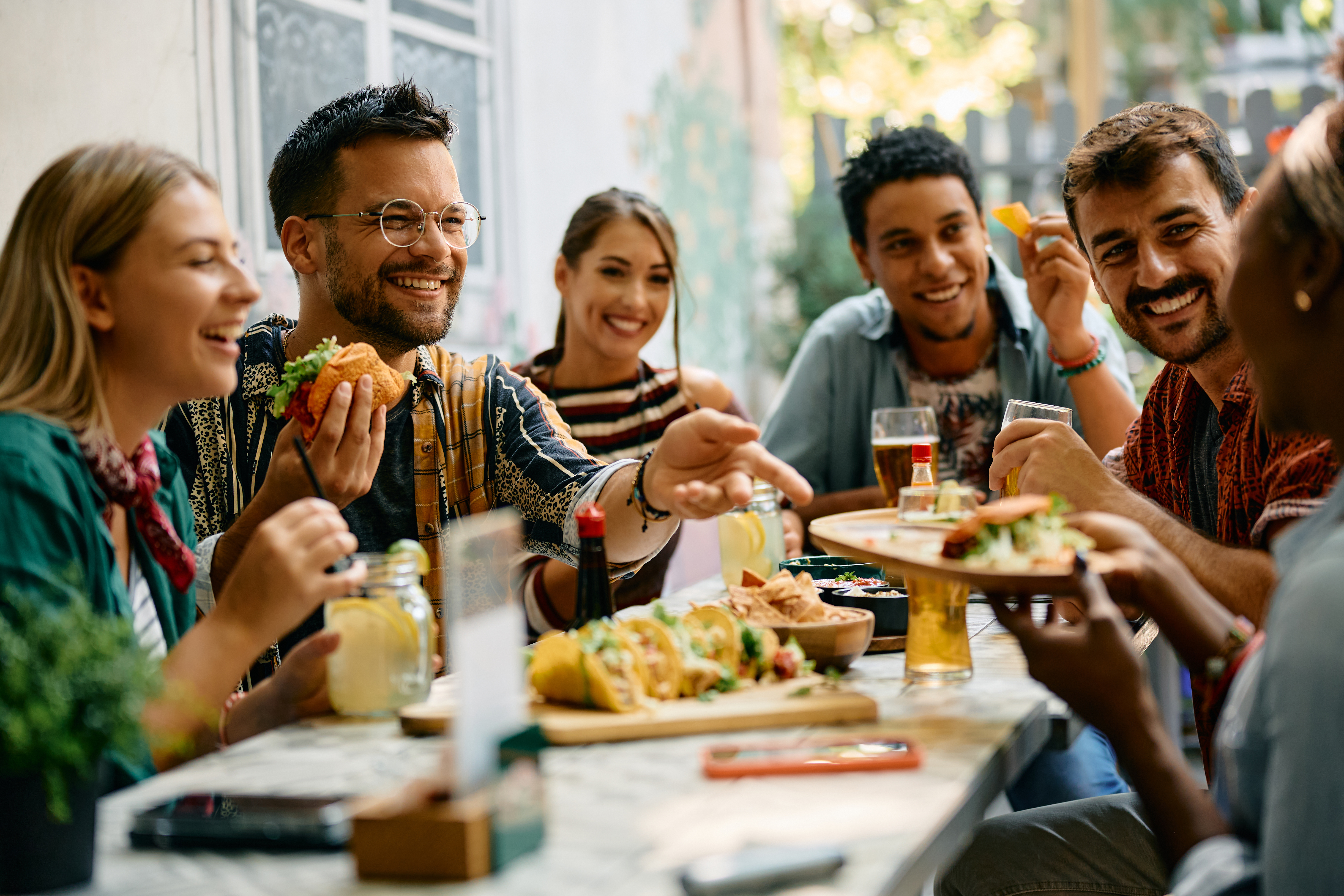 friends enjoying dinner