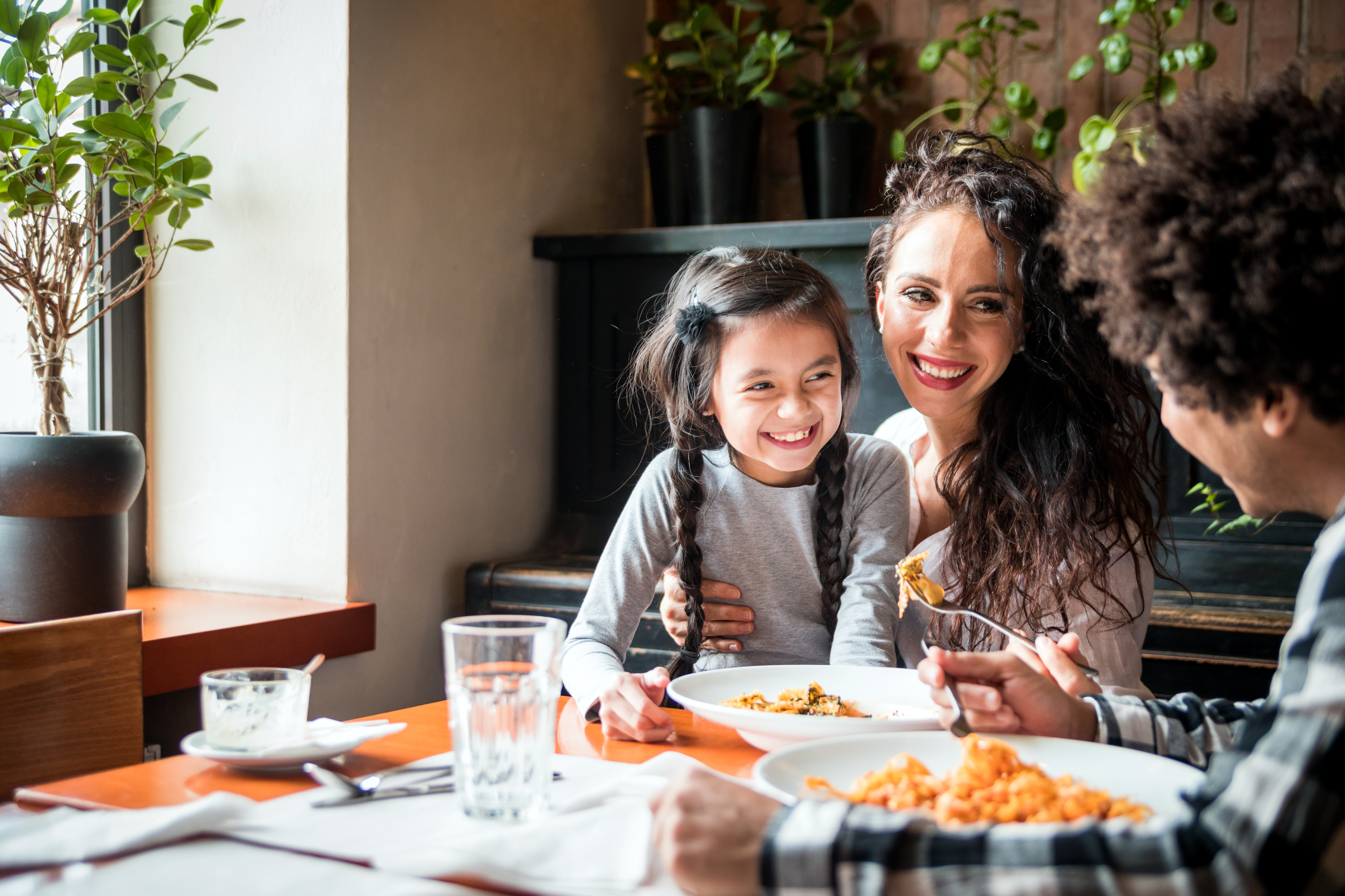family enjoying dinner