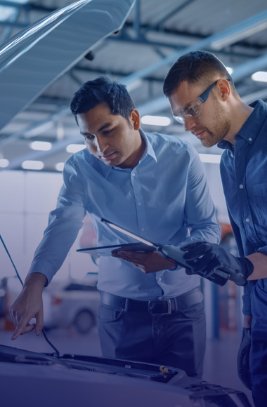 people repairing car
