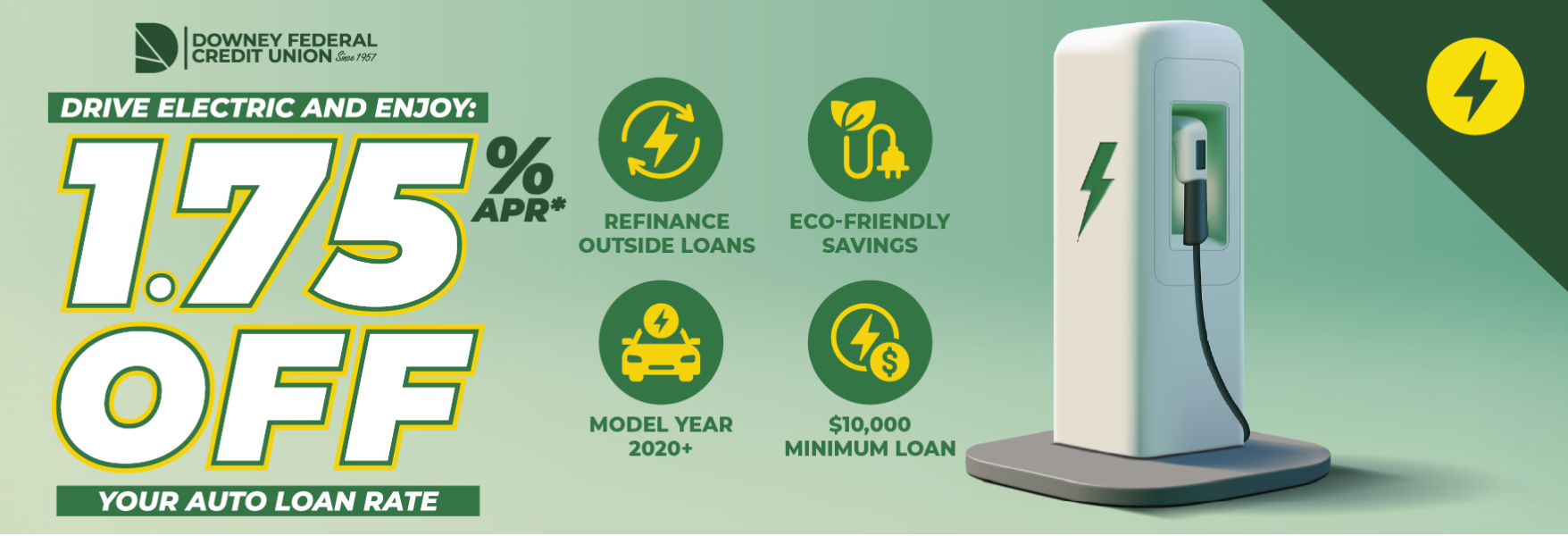 get a 1.75% rate drop on ev loans - temp