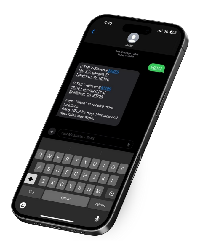 Phone showing shared branching