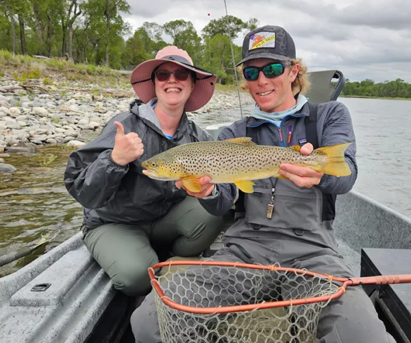 									Yellowstone river guided fly fishing trip success with fins and feathers guide service
															