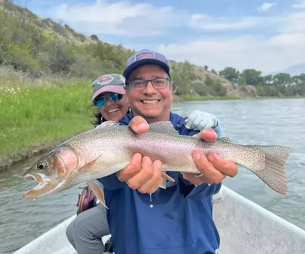 									Rainbow trout from a july Bozeman fly fishing trip
															