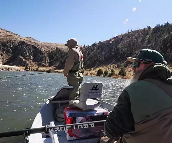 									Bozeman montana fly fishing trip with fins and feathers guide service
															