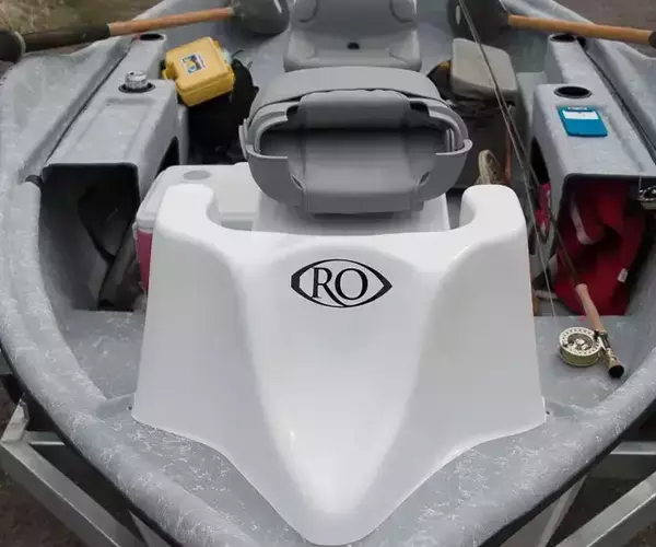 									Dirft boat fly fishing bow view
															