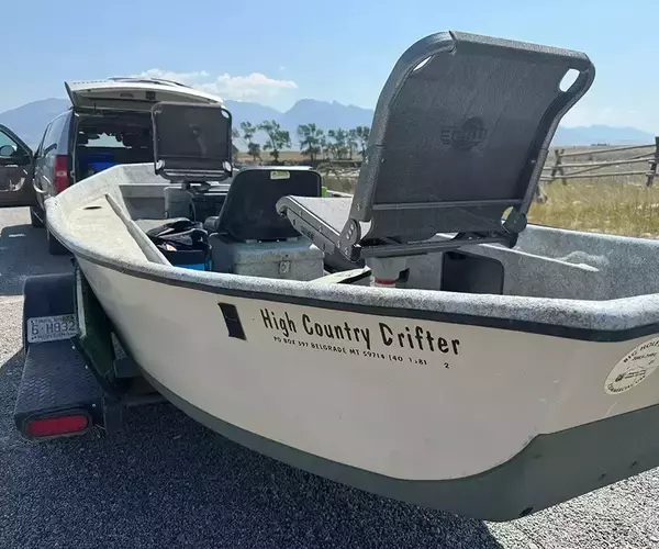 									Drift boat fly fishing high country skiff
															